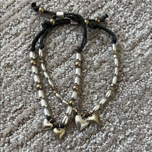 J. Jill Silver and Gold Heart Charm Bracelets